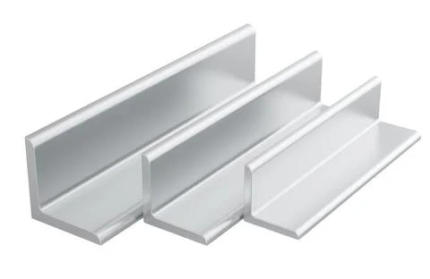 Steel Equal Leg Angles. Angle Bars, rolled metal. 3D rendering Stock Illustration