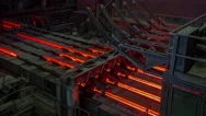 Steel Factory Hot Metal Conveyor Inside View Panorama 4K Time Lapse Belarus Stock Footage