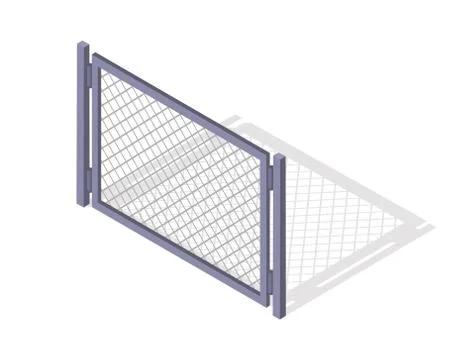 Steel Fence Section Vector In Isometric Projection Stock Illustration