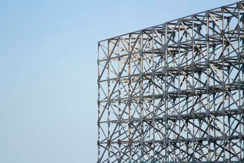 Steel frame structure is old for background Stock Photos