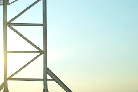 Steel frame structure is old for background Stock Photos