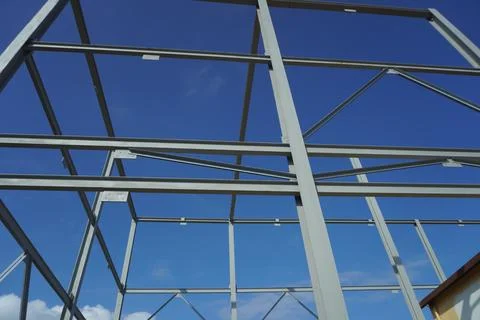 Steel frame structure. 스톡 사진