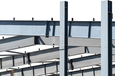 Steel Frames of A Building Under Construction Stock Photos