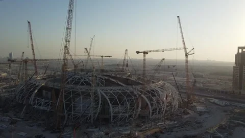 Steel Framework Stadium Project in Al Khobar Stockbeeldmateriaal 334572395