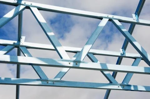 Steel framework under construction Stock Photos