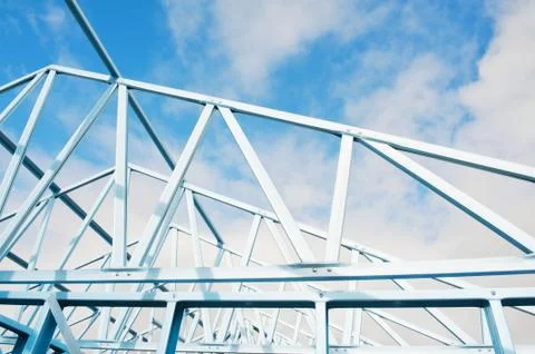 Steel framework under construction Stock Photos