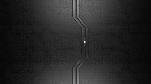 Steel gate transition on transparent background. Metal gate opening and closing. Stock Footage 220308337
