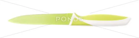Steel green knife isolated over the white background Stock Photos