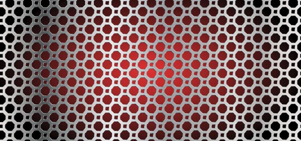 Steel grid pattern with a red gradient background, vector illustration Stock Illustration
