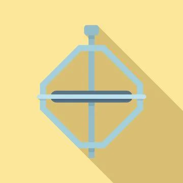 Steel gyroscope icon flat . Sensor stand Stock Illustration