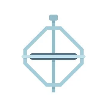 Steel gyroscope icon flat vector. Sensor stand Stock Illustration