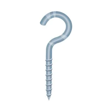 Steel hook with thread. Vector illustration on a white background. Illustrazione stock
