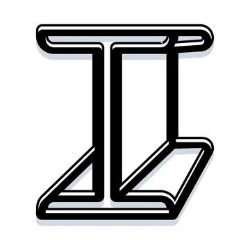 Steel i beam profile element icon design Stock Illustration