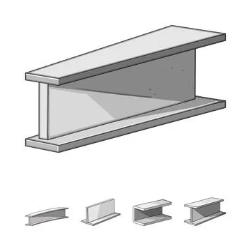 Steel i beam structural construction material engineering イラスト素材