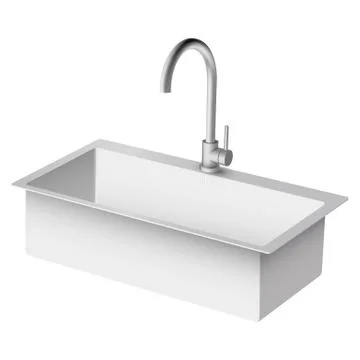 Steel kitchen pull down faucet with sink 스톡 일러스트