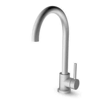 Steel kitchen sink pull down faucet with one handle Stock Illustration