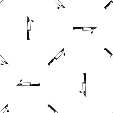 Steel knife pattern seamless black Stock Illustration