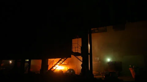 Steel making factory Stock Footage 27320104