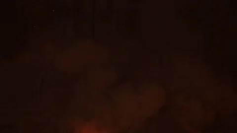 Steel melting process, camera moves top down, m/s Stock Footage 72754373