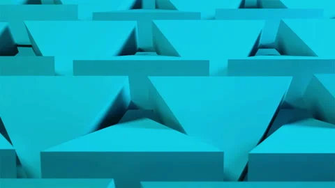 Steel metal geometrical objects - triangles, 3d render computer generated Stock Footage 99611076