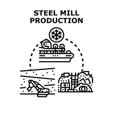 Steel mill production process concept vector illustration イラスト素材