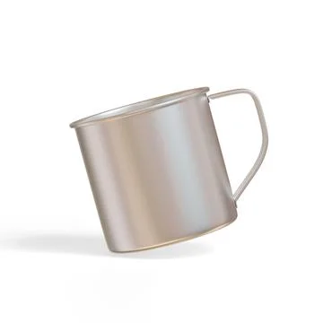 Steel Mugs isolated on white background. Metal Cup or aluminium texture High Illustration