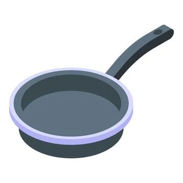 Steel pan icon isometric vector. Cooking object Illustrazione stock
