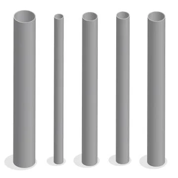 Steel pipe isometric vector illustration. Stock Illustration