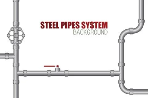 Steel pipe system background vector illustration Stock Illustration
