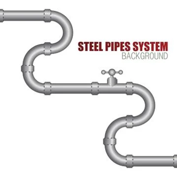 Steel pipe system background vector illustration Stock Illustration