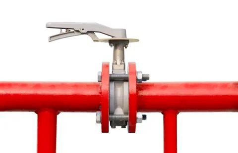 Steel pipe valve Stock Photos