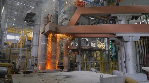 Molten Metal Factory Stock Video Footage