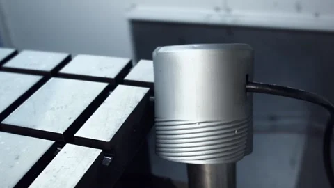 Steel platform of square blocks of a milling machine. Video stock 97381165