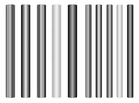 Steel Poles Set Vector Stock Illustration