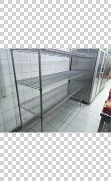 The steel rack view in the kitchen Stock Photos