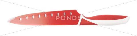 Steel red knife isolated over the white background Stock Photos