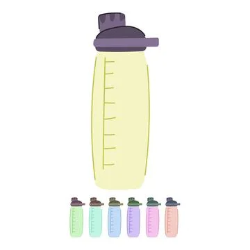 Steel reusable water bottle vector cartoon graphic Stock Illustration