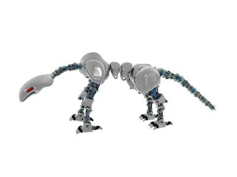 Steel robot dog as a security guard 스톡 일러스트