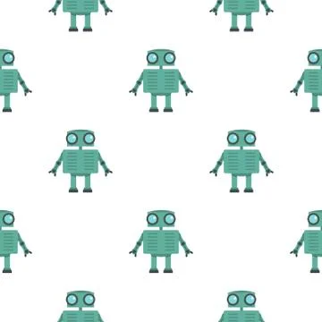 Steel robot pattern seamless Illustrazione stock