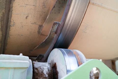 Steel rollers rotating drum Foto stock