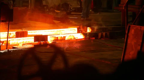 Steel rolling in a factory Stock Footage 27314830