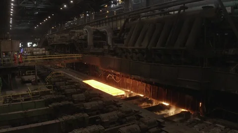 Steel rolling mill 2 Stock Footage 126888033