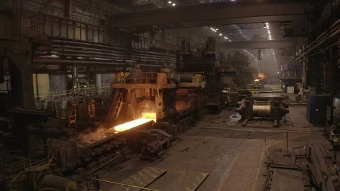 Steel rolling mill 3 Stock Footage 126887989