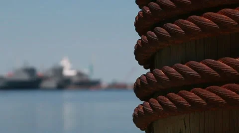 Steel Ropes Wrapped Around A Post 動画素材 57235330
