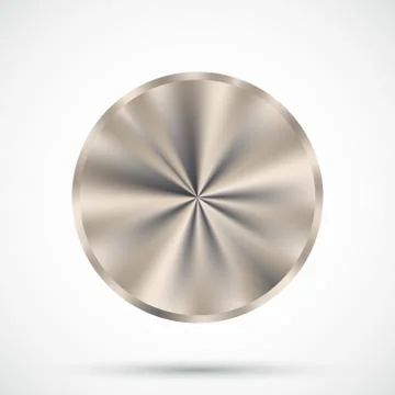Steel round button. Stock Illustration