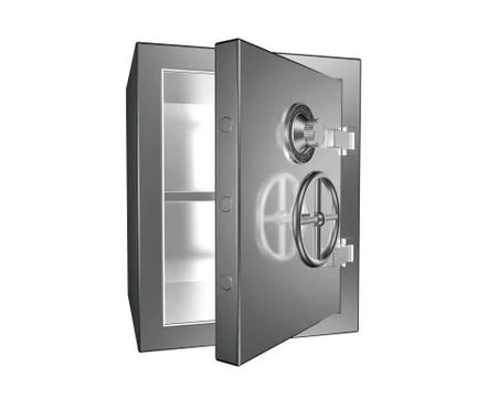 Steel safe box 3D render Stock Illustration