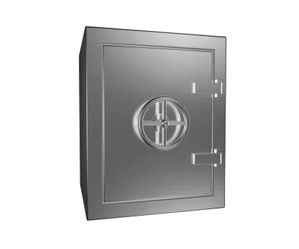Steel safe box 3D render Stock Illustration