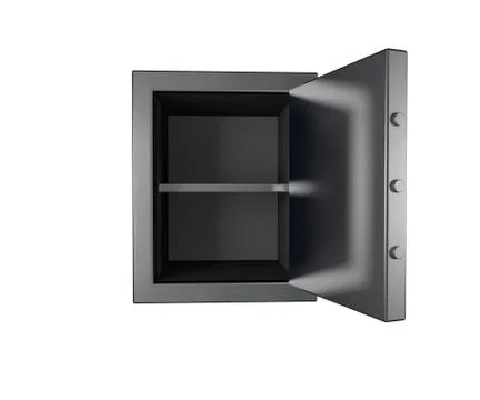 Steel safe box 3D render Stock Illustration