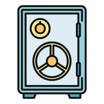 Steel safe security protecting valuable assets icon Illustrazione stock