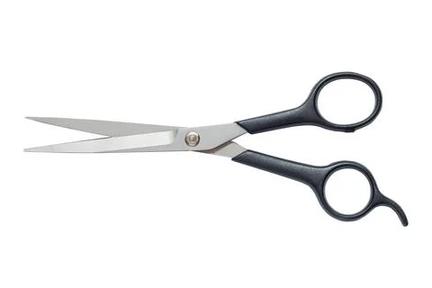 Steel scissors slightly open isolate on white Stock Photos